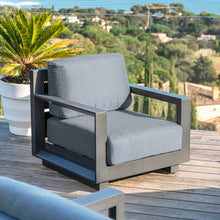 Load image into Gallery viewer, Salon de jardin aluminium 5 places 4 pcs Elba Gris anthracite - Action-sport36 -