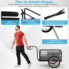 Load image into Gallery viewer, Remorque de Vélo avec Cadre Pliable Charge 55 kg Chariot pour Vélo avec Housse en Tissu Oxford Roues à Air de 40 cm Réflecteurs Bleu -