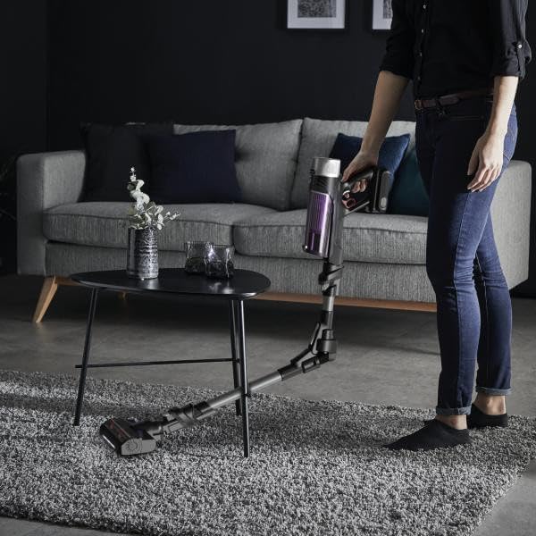 Rowenta X-Force Flex 9.60 Allergie Aspirateur balai sans fil,Filtration Anti-Allergnes,Puissant 100AW,Ultra Lger,Autonomie 45min RH2038WO,Noir / Violet