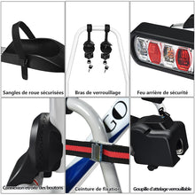 Load image into Gallery viewer, Porte-vélos pour Attelage sur SUV Berline Fourgon pour 2 Vélos Conception Intelligente de Basculement 113x72x63cm -