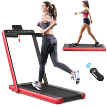 Load image into Gallery viewer, Tapis de Course Pliable 0,75HP Double Affichage LED APP et Télécommande Vitesse Motorisé 12 km/h Surface 40x100cm Rouge -