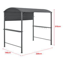 Load image into Gallery viewer, Tonnelle pavillon de barbecue 215 x 220 x 140 cm anthracite gris foncé 03_0008739 -
