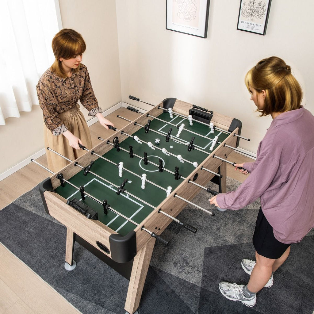 Table de Baby-Foot de 138 cm Table de Jeu de Football d'Arcade 2 Ballons 26 Joueurs 2 Marqueurs de Score Pieds Réglables -