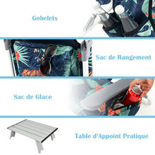 Load image into Gallery viewer, Lot de 2 Chaises de Camping Plage Pliante Table Enroulable en Aluminium Appui-tête Dossier Réglable à 5 Positions 6 Couleurs au Choix -