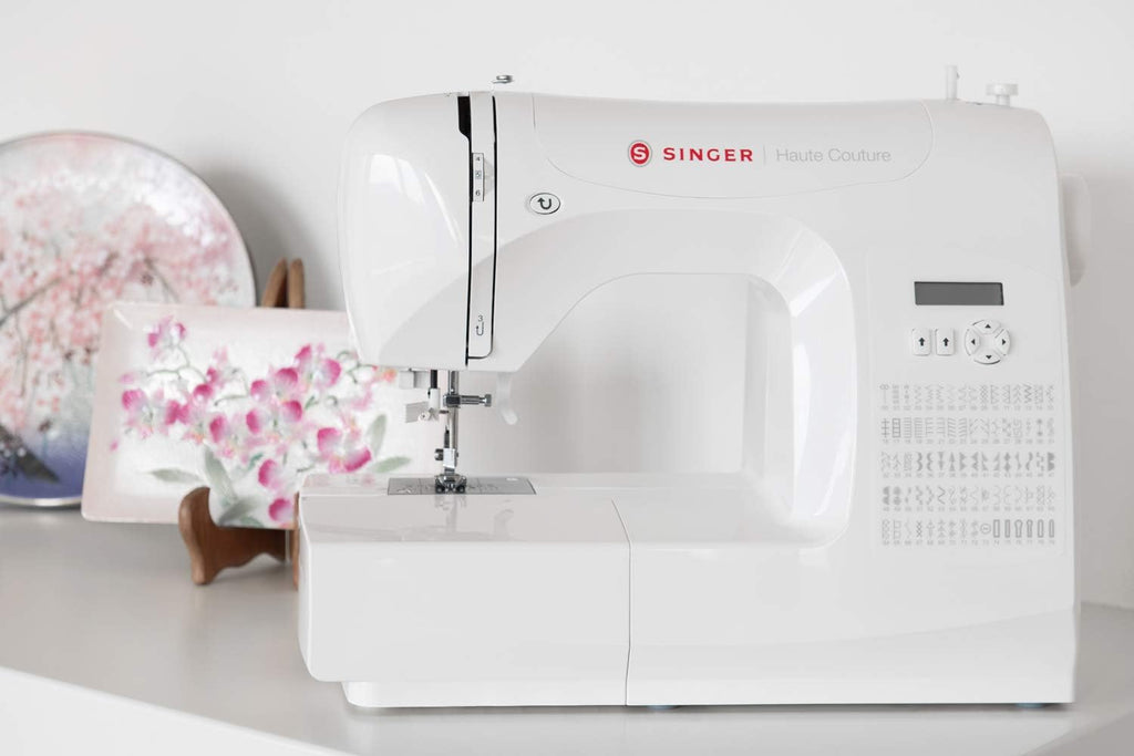 Haute Couture F527C Machine  coudre lectronique Professionnelle,80 points,utilitaires,lastiques,dcoratifs,Facile pour Dbutants Electrique Portable,Maison
