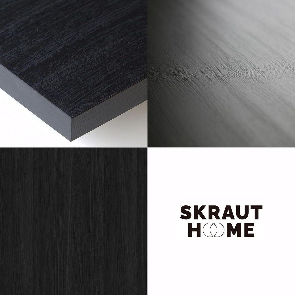 SKRAUT HOME | Cheminée électrique LED | Effet Flamme | 107x38x25cm | Salon - Salle à Manger | Décorative | Style Moderne | Noirs