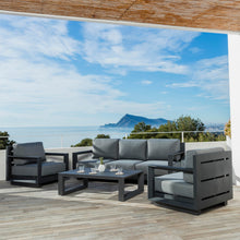 Load image into Gallery viewer, Salon de jardin aluminium 5 places 4 pcs Elba Gris anthracite - Action-sport36 -