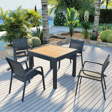 Load image into Gallery viewer, Table de jardin extensible en aluminium 8 places effet bois (90/180 x 90 cm) Murano Gris anthracite - Action-sport36 -