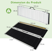Load image into Gallery viewer, Rampe D’accès en Aluminium avec Plaque de Transition pour Maison 122L -