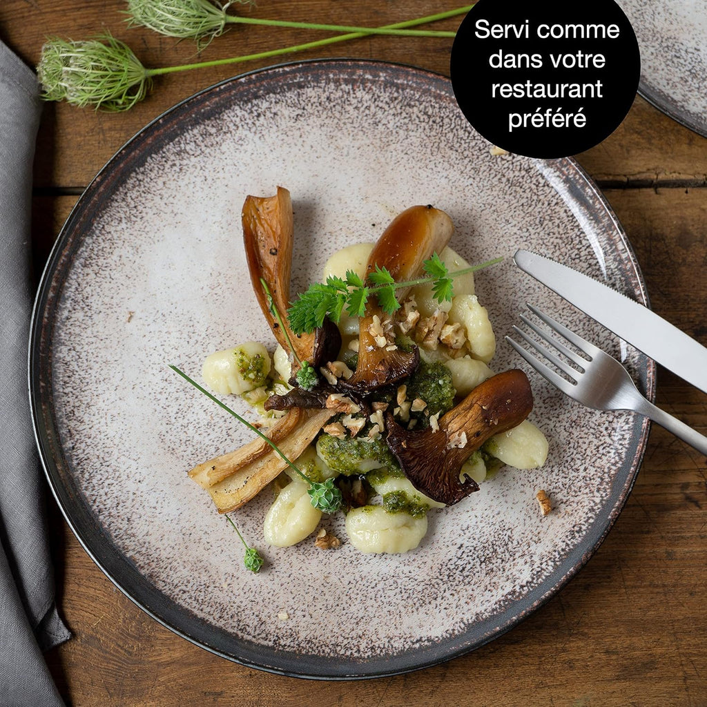 Moritz & Moritz VIDA service de table 6 personnes - 18 Pièces - vaisselle et arts de la table beige 6x assiettes plates, 6x assiettes creuses, 6x assiettes à petit-déjeuner