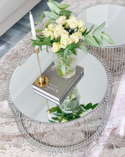 Load image into Gallery viewer, Kare Design Tables basses Wire, argenté/miroir, rond, acier, verre, table basse salon lot de 2, meuble, table de salon, chambre, Ø70cm, Ø60cm