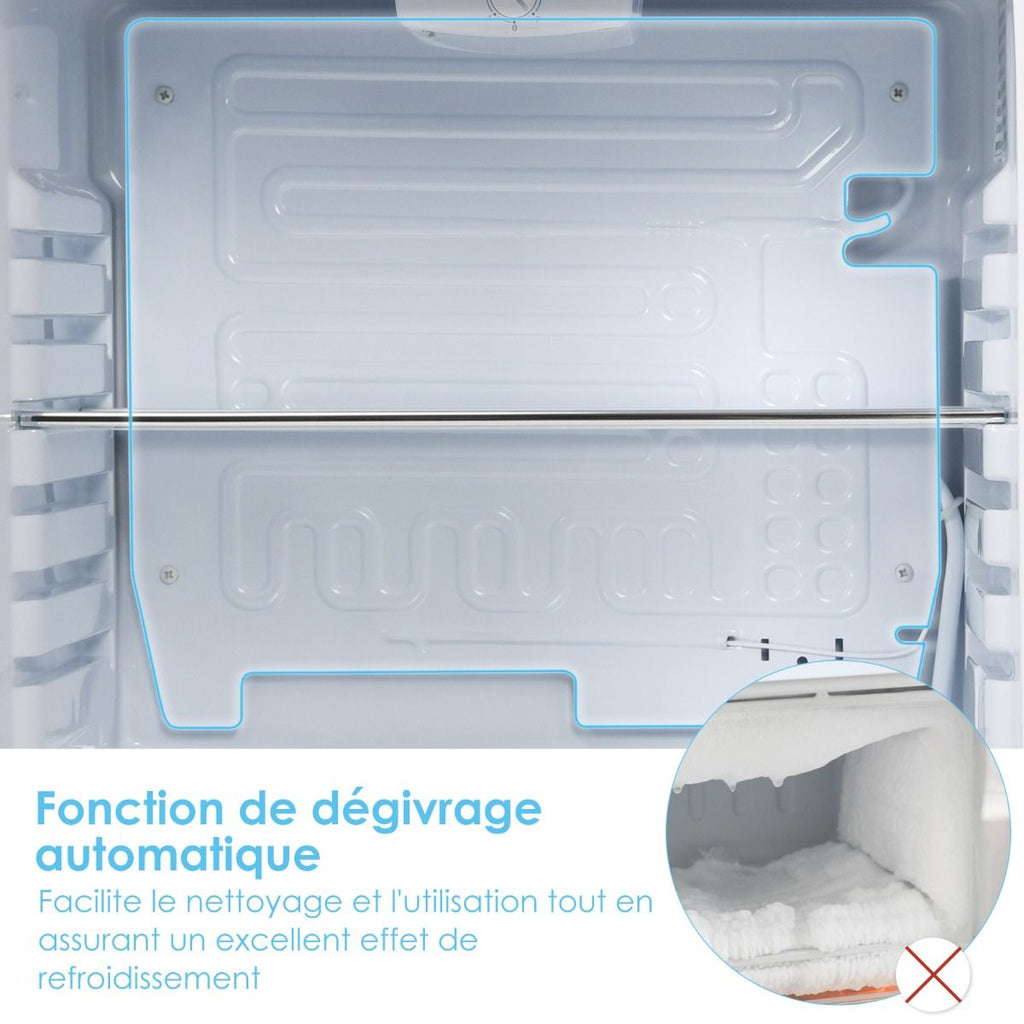 Mini Frigo 68L 220-240V Étagères Amovibles et Porte Réversible Température 0 °C - 10 °C pour Maison Chambre Bureau -