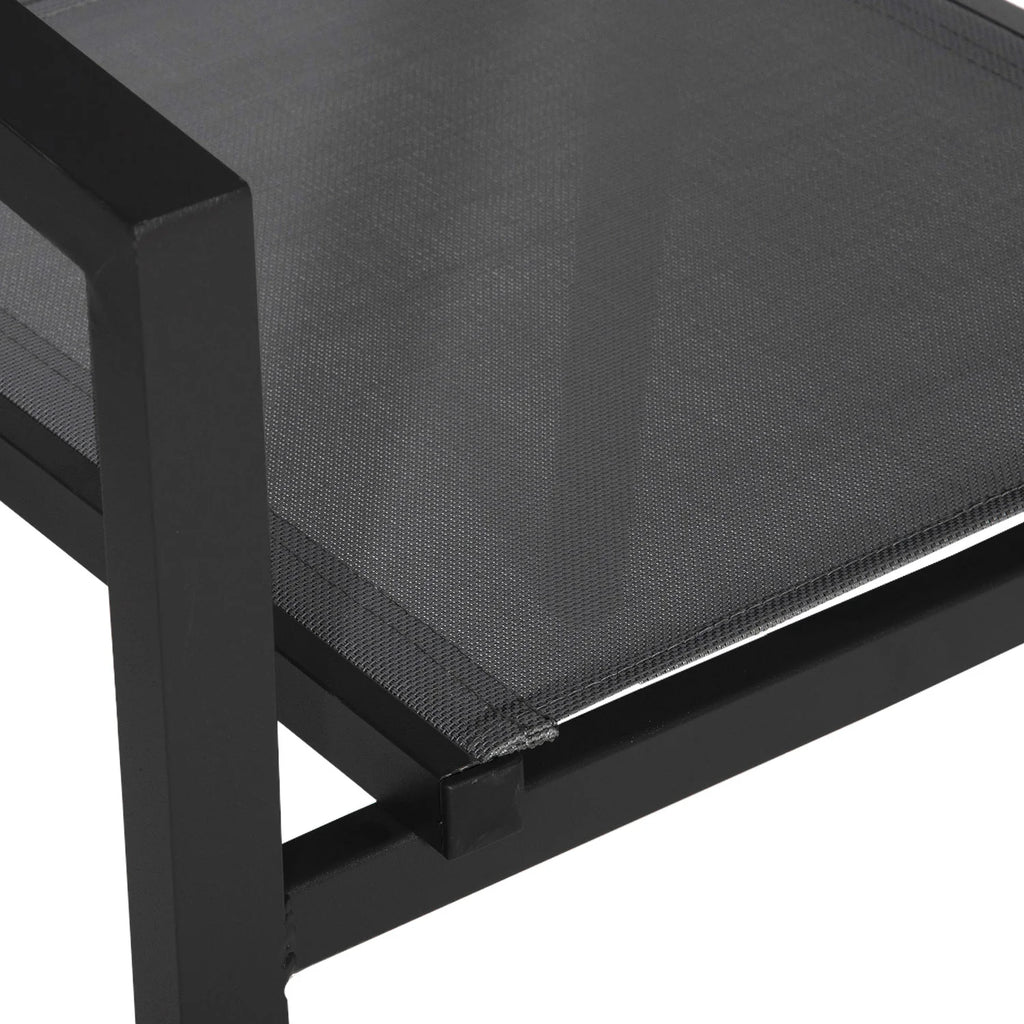 Lot de 8 chaises en aluminium anthracite - textilne gris -