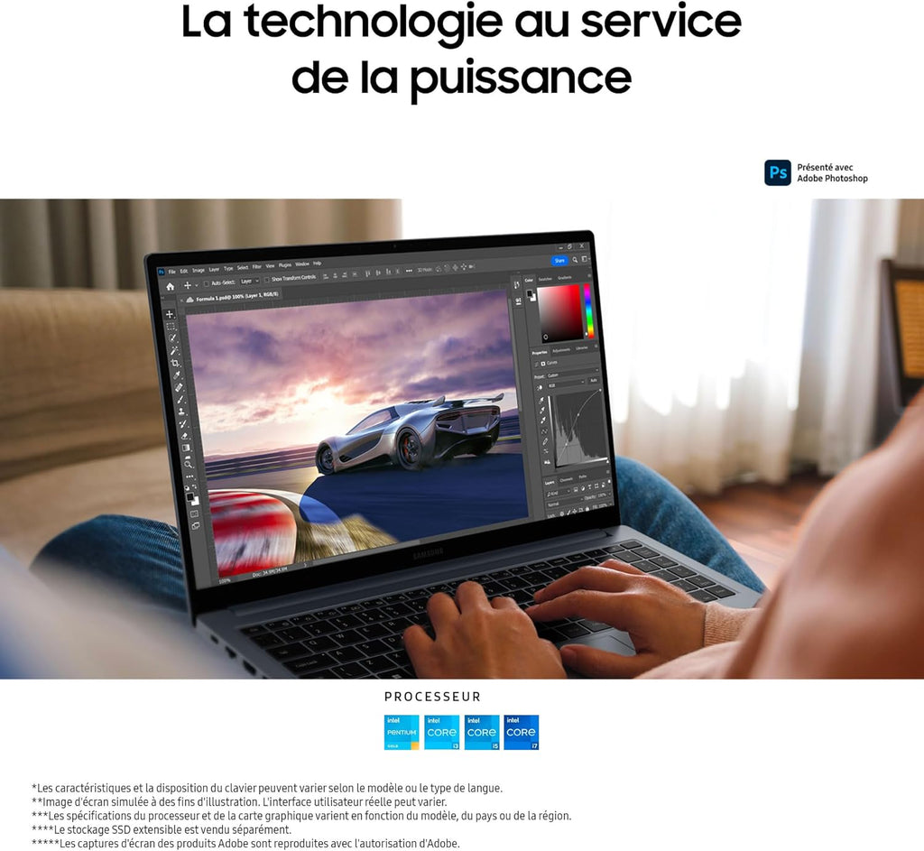Galaxy Book4 Ordinateur Portable 15.6'' Intel Core i5 8Go RAM 256Go SSD Clavier AZERTY FR Gris Windows 11 Home