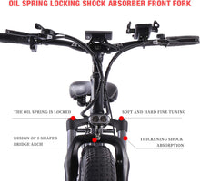 Load image into Gallery viewer, ride66 Vélo électrique VTT pour Homme Adulte,26 Pouces 21Ah Batterie au Lithium Shimano 7 Vitesses,Vélo Homme Fat Bike Noir XL -