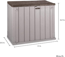 Load image into Gallery viewer, Toomax Stora Way Boîte à Outils d'extérieur en polypropylène recyclé avec Effet Bois (842L,Gris Taupe/Marron)