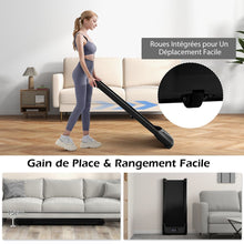Load image into Gallery viewer, Tapis de Course Mince Tapis de Jogging avec Capacit de 120 Kg Tlcommande et cran Led Inclinable  Roulettes Tapis de Course  Glisser Gris/Noir/Rose -