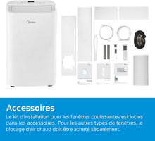 Load image into Gallery viewer, MIDEA Climatiseur Mobile Silencieux 12000 BTU avec Évacuation - Climatisation Portable Prêt à Poser 3500W - Clim Réversible Split Mobile - 4 modes avec Kit de Fenêtre et App Control