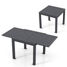 Load image into Gallery viewer, Table de Jardin Extensible en Aluminium Ajustable de 80  160 CM Table  Manger Extrieure Plateau  Lattes pour 4-6 Personnes Gris Fonc -