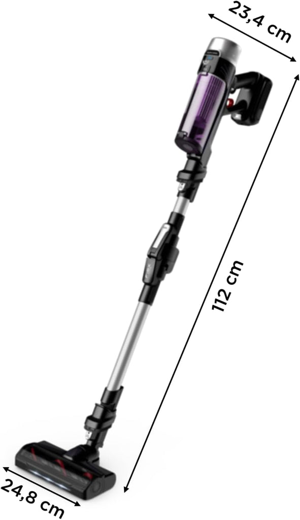Rowenta X-Force Flex 9.60 Allergie Aspirateur balai sans fil,Filtration Anti-Allergnes,Puissant 100AW,Ultra Lger,Autonomie 45min RH2038WO,Noir / Violet