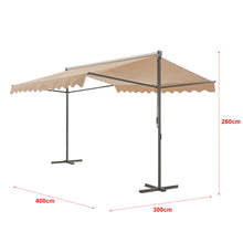 Load image into Gallery viewer, Store banne autoportant à double pente 400 x 300 x 260 cm sable 03_0008295 -