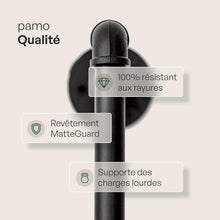 Load image into Gallery viewer, pamo penderie murale - capacité de charge 400 kg - penderie ouverte ou porte-manteau en métal noir industriel fabriqué à partir des tuyaux d’eau