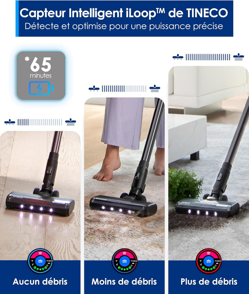 Tineco Pure One Station Pet Aspirateur Balai sans Fil avec Auto-Nettoyage, Brosse ZeroTangle pour Les Poils d’Animaux, Nettoyage des sols durs, Tapis, Carrelage, Toilettage des Animaux, Léger