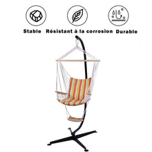 Load image into Gallery viewer, Support de hamac ou pour chaise suspendue Capacit 150 KG,en Fer de Haute Qualit,Moderne et stable,112x79x205,Noir -