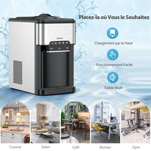 Load image into Gallery viewer, Machine à Glaçons 3 en 1 avec Distributeur d'Eau Froide/Chaude 20 kg en 24h Cube de Glace 6-13 min pour Maison Bureau Bar -