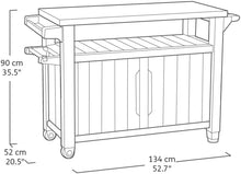 Load image into Gallery viewer, Desserte barbecue gris UNITY XL - 207 litres - 134 x 51.7 x 89.6 cm