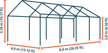 Load image into Gallery viewer, TOOLPORT Tente de Stockage 4x8 m abri bâche PVC 700 N imperméable Gris