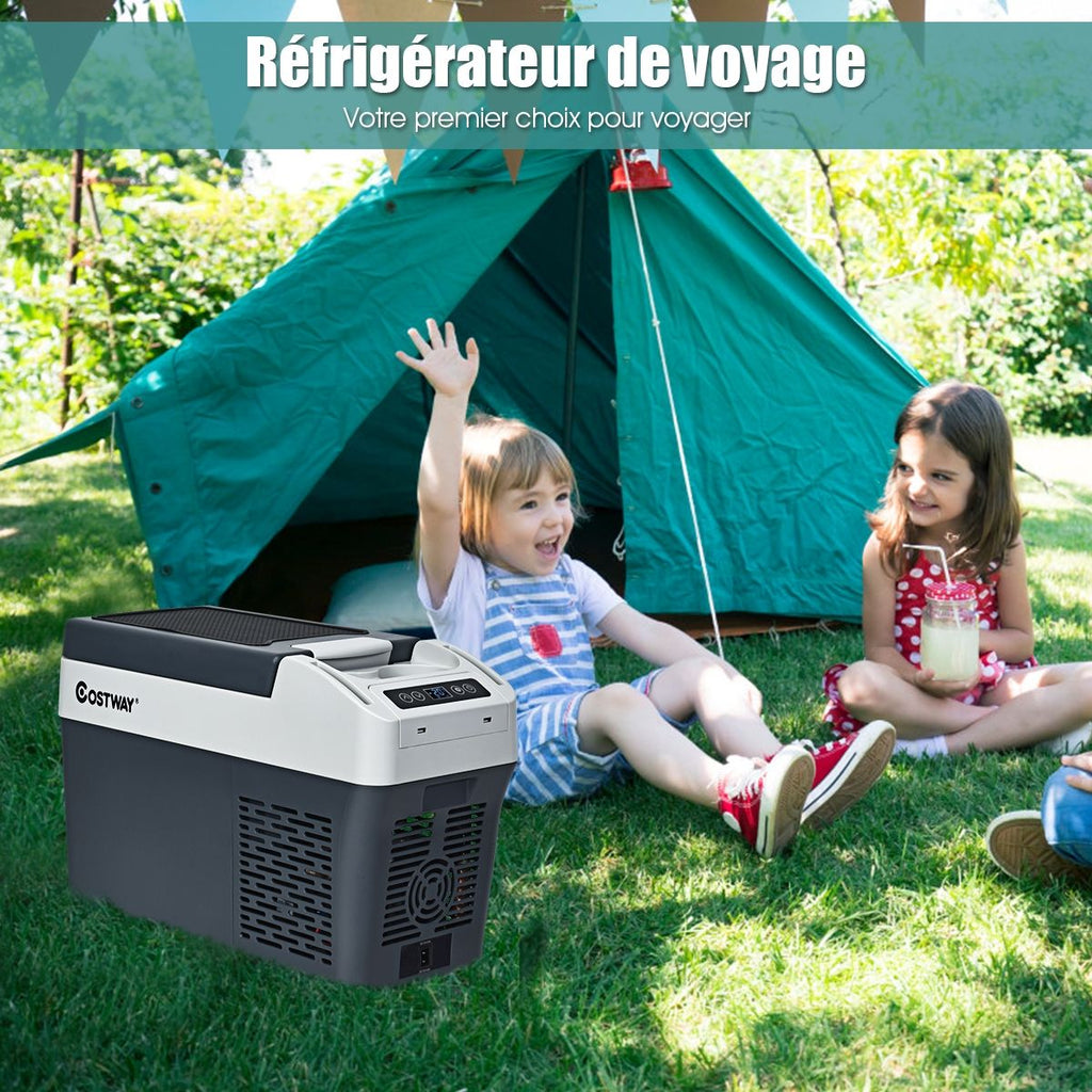 Rfrigrateur Conglateur de Voiture 12L Portable Compresseur -20掳C  +10掳C Ampoules LED 2 Porte-gobelets 23x53x36cm -