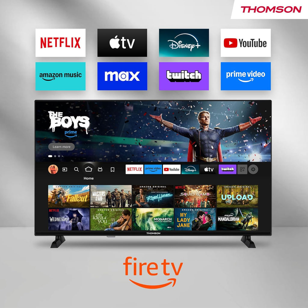 THOMSON 32 Pouces (82 cm) HD LED Fire TV mit Alexa-Sprachsteuerung AirPlay Triple Tuner(Câble-Satellite-Antenne) Bluetooth 5.0 HDMI USB-Anschlüsse AV in CI USB – 32HF2S34