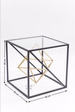 Load image into Gallery viewer, Kare Design Table d'Appoint Prisma, Or/Noir, Verre, Acier, Moderne, Table de Salon, Meuble, Deco Intérieur, Decoration Chambre, Maison, 45x45x45cm
