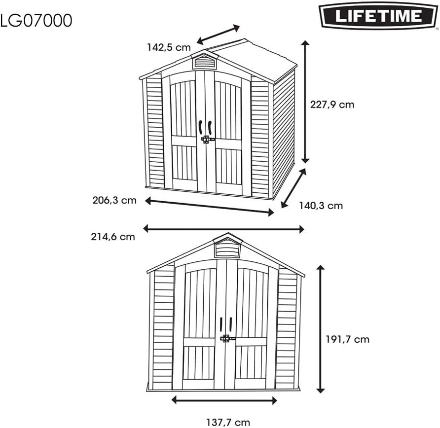 Abri de Jardin Tan 132,7 x 204,4 x 227,9 cm
