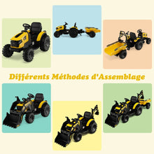Load image into Gallery viewer, Tracteur Electrique 12 V pour Enfants 3-5 km/h Tlcommande MP3 USB Vert/Jaune -