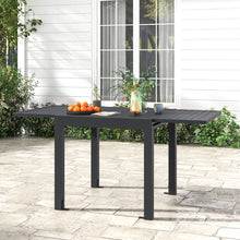 Load image into Gallery viewer, Table de Jardin Extensible en Aluminium Ajustable de 80 à 160 CM Table à Manger Extérieure Plateau à Lattes pour 4-6 Personnes Gris Foncé -