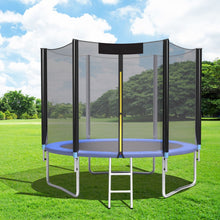 Load image into Gallery viewer, Trampoline de Jardin Ø 305cm avec Filet de Sécurité Porte Entrée Echelle Noir et Bleu -