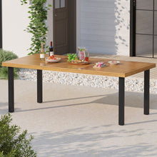 Load image into Gallery viewer, Table de Jardin 200 CM pour 8 Personnes Table Exterieur en Bois d’Acacia avec Trou de Parasol Dia.5 CM Design Latte Pieds en Métal -