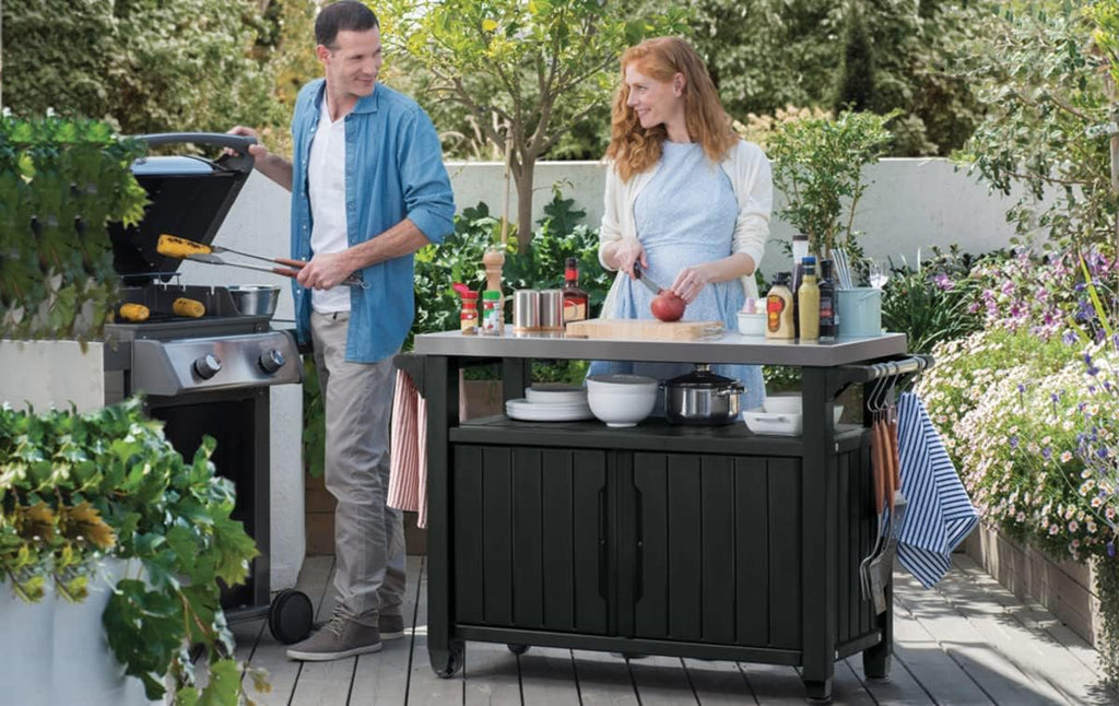 Desserte barbecue gris UNITY XL - 207 litres - 134 x 51.7 x 89.6 cm