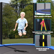 Load image into Gallery viewer, Trampoline de Jardin Ø 305cm avec Filet de Sécurité Porte Entrée Echelle Noir et Bleu -