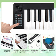 Load image into Gallery viewer, Piano Numrique Pliable  88 Touches avec Fonction Bluetooth MIDI Clavier lectronique Portable avec Pdale de Sustain Sac de Transport -