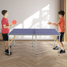 Load image into Gallery viewer, Table de Ping-Pong Pliable Peu Encombrante avec Filet Tennis de Table avec 2 Raquettes 3 Balle Pieds Réglables 180 x 90 x 76 cm -