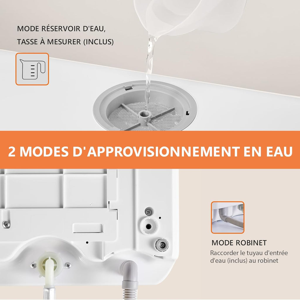 Karlxtom Lave-vaisselle de table, Mini Lave-vaisselle avec Comman destactiles à LED, 45CM, 6 Programmes, Lavage des fruits, Soins Pour Bébés