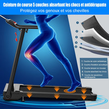 Load image into Gallery viewer, Tapis de Course/Marche Pliable 500W 12 Programmes Prdfinis 0,8-9,6 Km/h Ecran Tactile LED 4 Touches de Raccourci Noir Support pour Ipad -