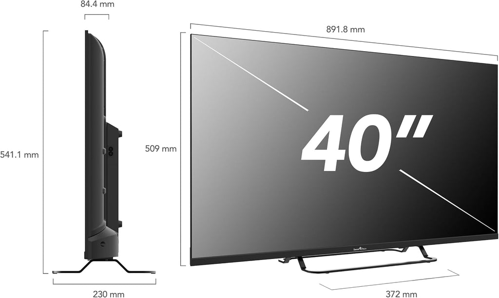 Smart Tech TV LED FHD 40' (101 cm) 40FV02V Smart TV VIDAA - Molotov Netflix Prime Video + Youtube Plex 3xHDMI - 2xUSB - Mode Hotel-2024