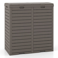 Load image into Gallery viewer, Poubelle d'Extérieur 135 L Poubelle Etanche à Double Seau Couvercle à Plusieurs Niveaux Bac d'Egouttage Poignée Découpée Poubelle Marron -