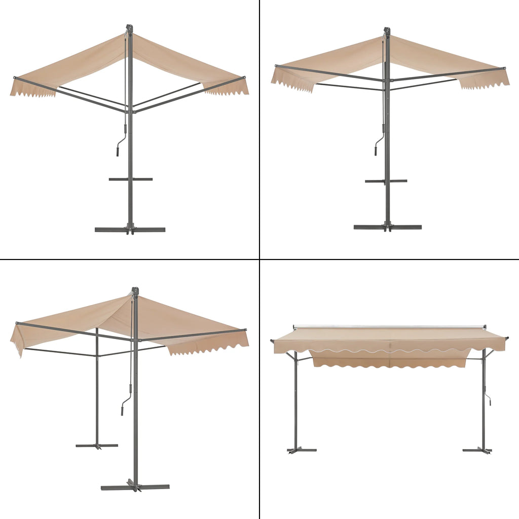 Store banne autoportant à double pente 400 x 300 x 260 cm sable 03_0008295 -