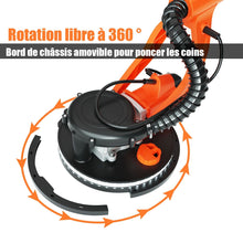 Load image into Gallery viewer, Ponceuse  Pl芒tre Murale 750W 脴 225mm Aluminium 6 Vitesses Variables Lumires LED Manche Tlescopique 12 Disques Abrasifs -
