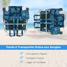 Load image into Gallery viewer, Lot de 2 Chaises de Camping Plage Pliante Table Enroulable en Aluminium Appui-tête Dossier Réglable à 5 Positions 6 Couleurs au Choix -